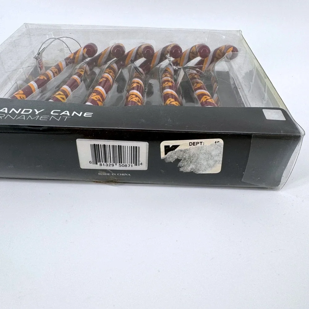 Forever Collectibles NFL Candy Cane Ornament Washington Redskins 6pk Burgundy